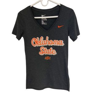 Nike OSU NCAA Athletic Cut V-Neck Tee Women’s Small Dark Gray